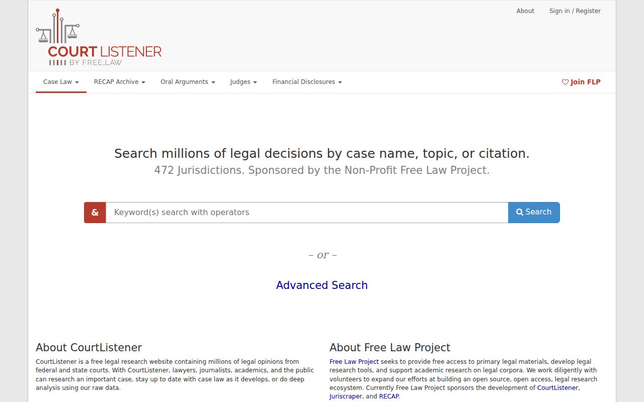 Grand Traverse court record search source showing CourtListener RECAP federal docket archive
