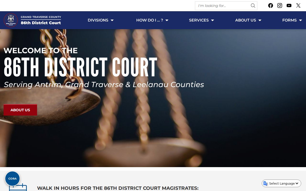 Grand Traverse County court docket notice for 86th District Court access